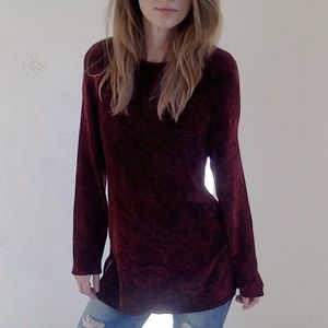 <VTG> Luxurious Chenille Cranberry Sweater